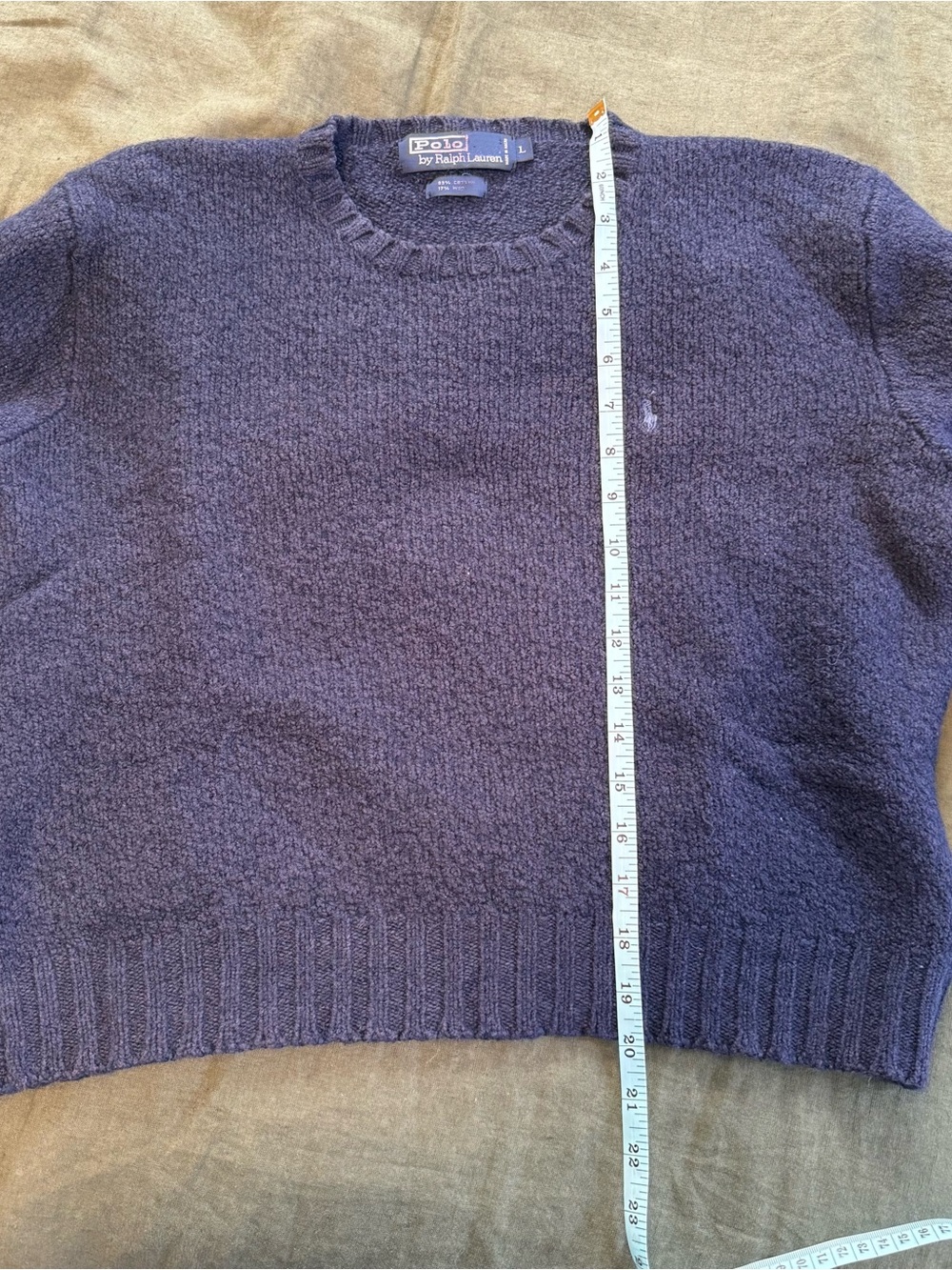 Vintage Polo by Ralph Lauren Women's Crewneck Sweater in Navy - Picture 6 of 7